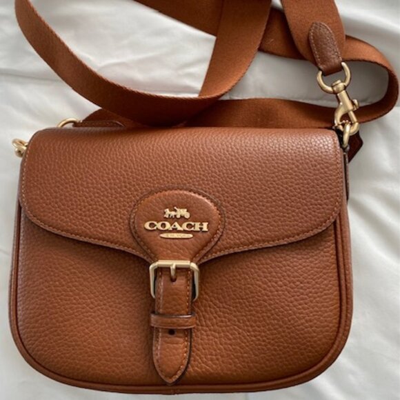 COACH AMELIA CROSSBODY REDWOOD WITH GOLD TRIM EUC WORN TWICE # CP107 - Picture 1 of 6
